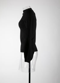 Romance wool long sleeve jumper - Black