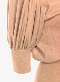 Pull manches courtes en laine en laine - Poudre