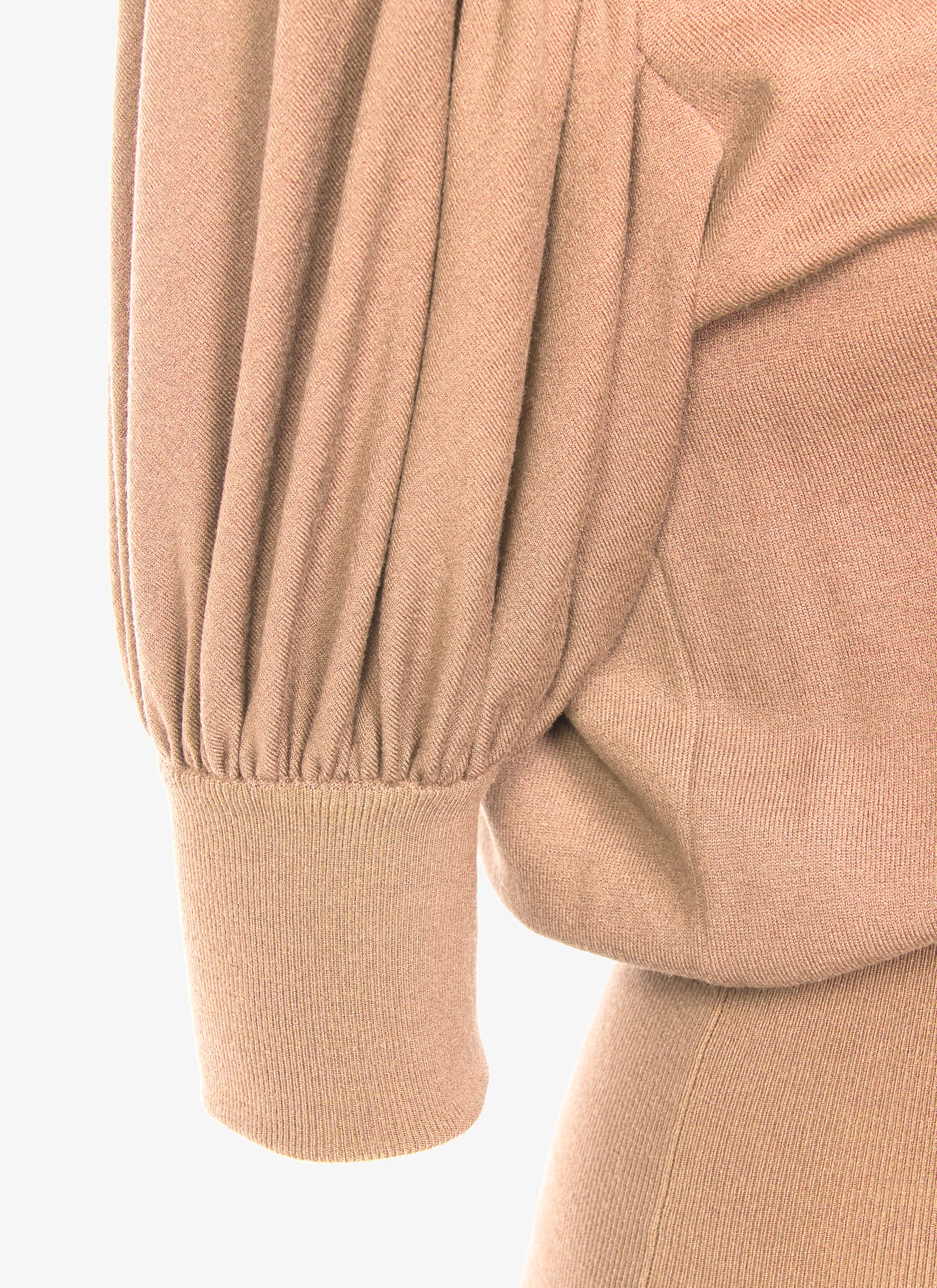 Pull manches courtes en laine en laine - Poudre