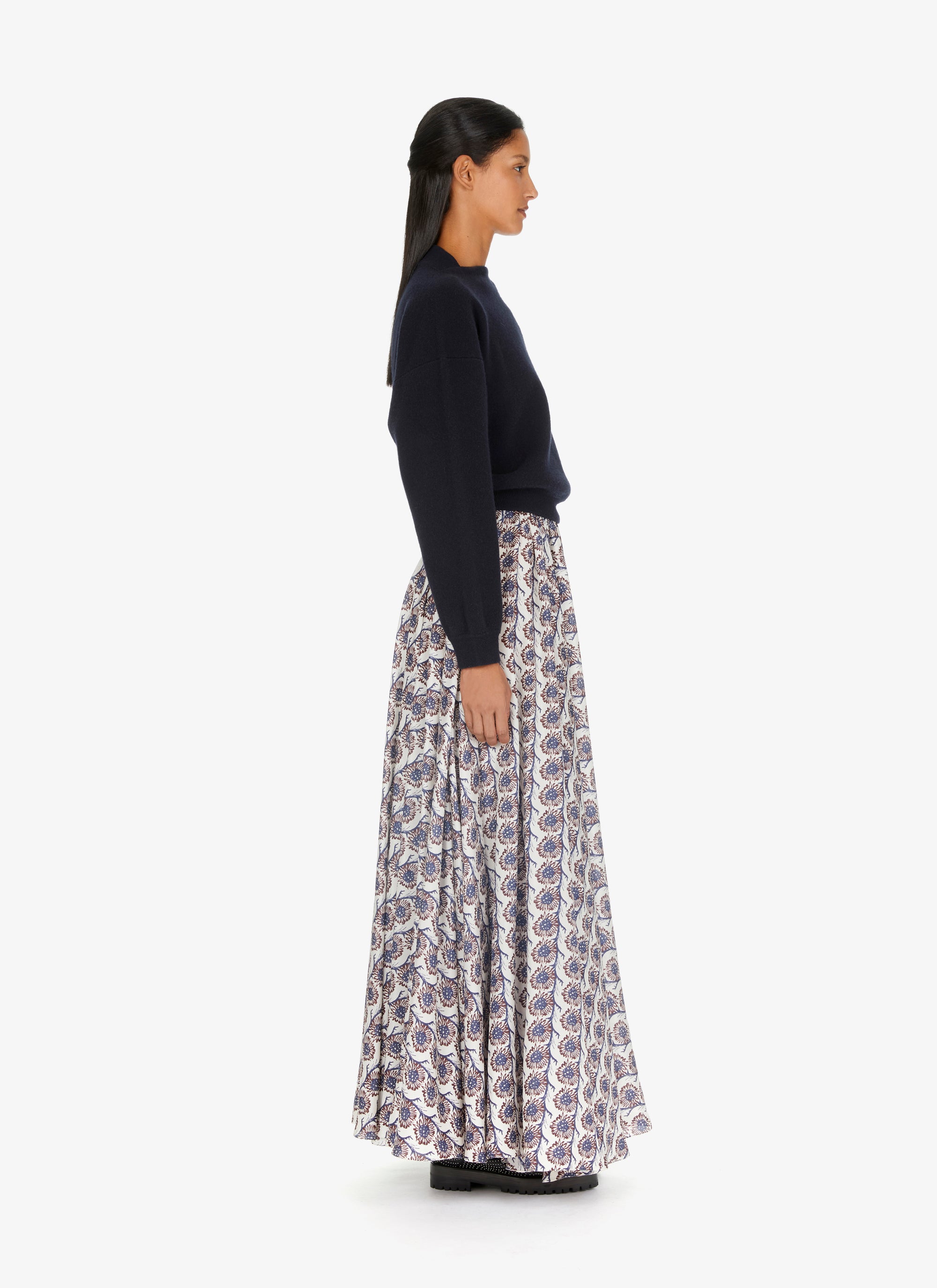 Pull large en cachemire feutré - Nuit