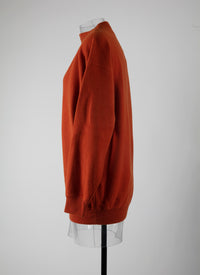 Short jumper in felted cashmere - Orange Red