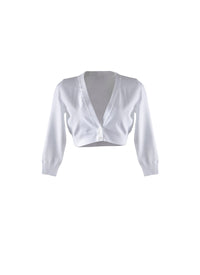 Cardigan court en maille - Blanc