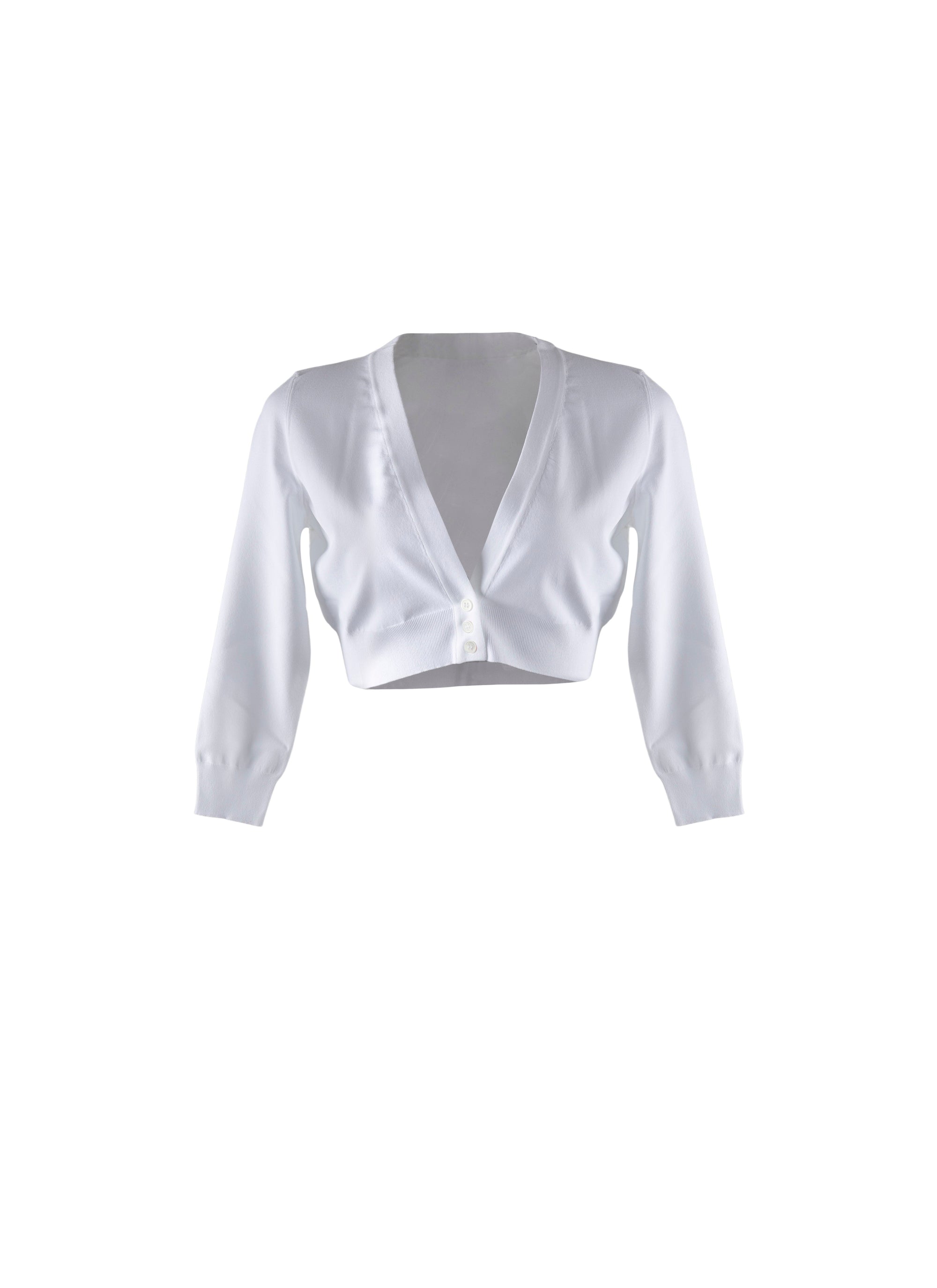 Cardigan court en maille - Blanc