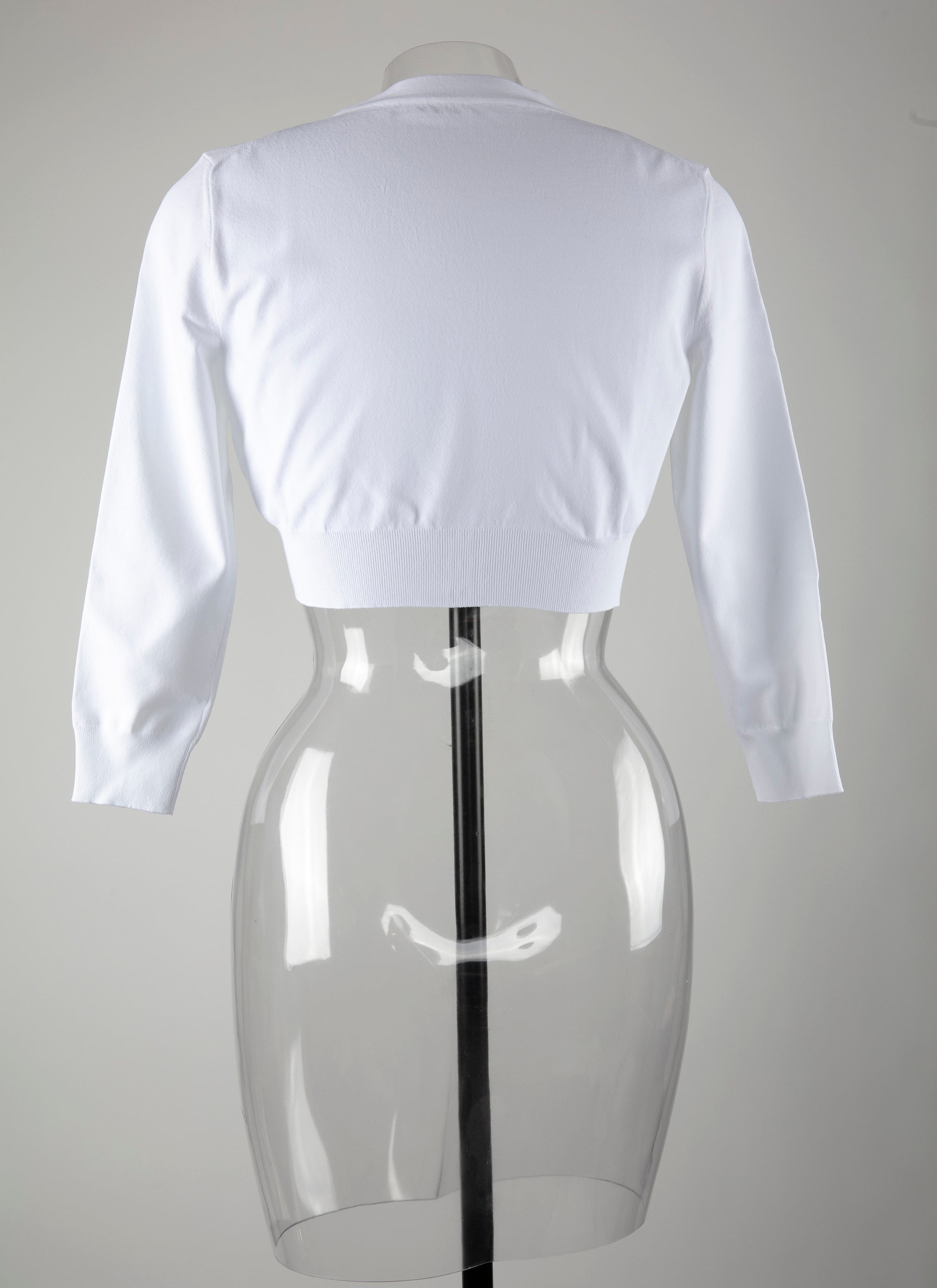 Cardigan court en maille - Blanc