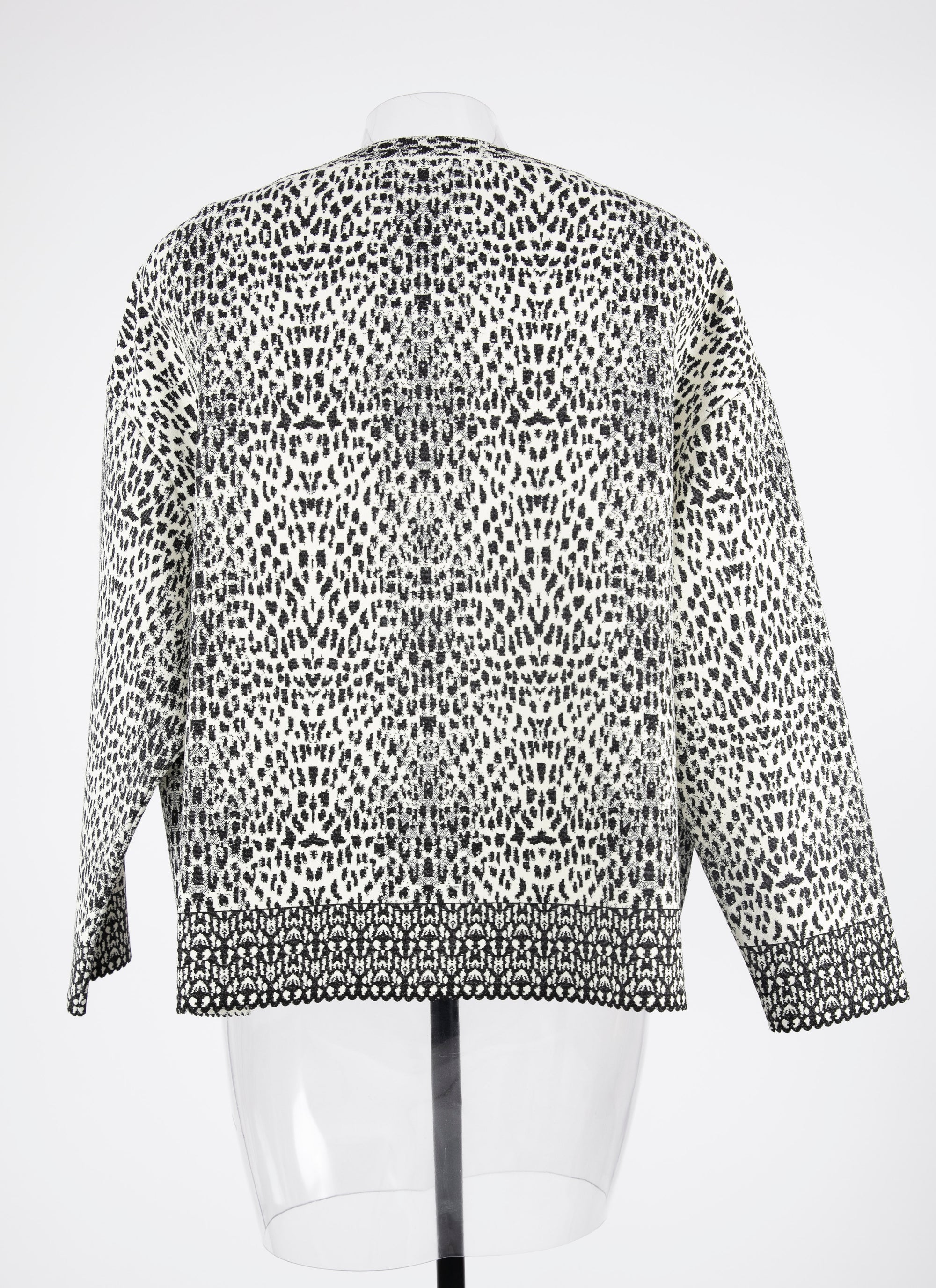 Pull à imprimé lynx en maille - Blanc & Noir
