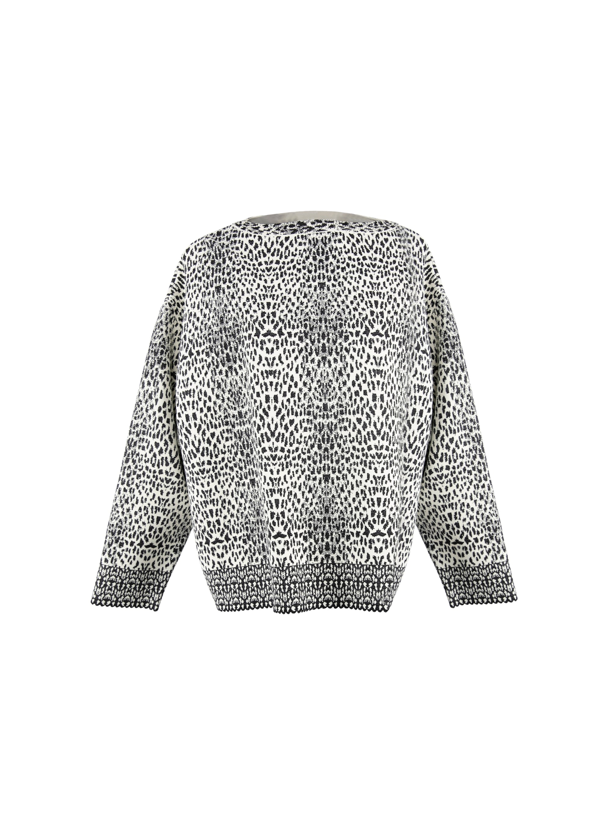 Pull à imprimé lynx en maille - Blanc & Noir