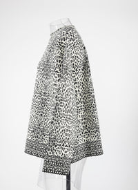Pull à imprimé lynx en maille - Blanc & Noir