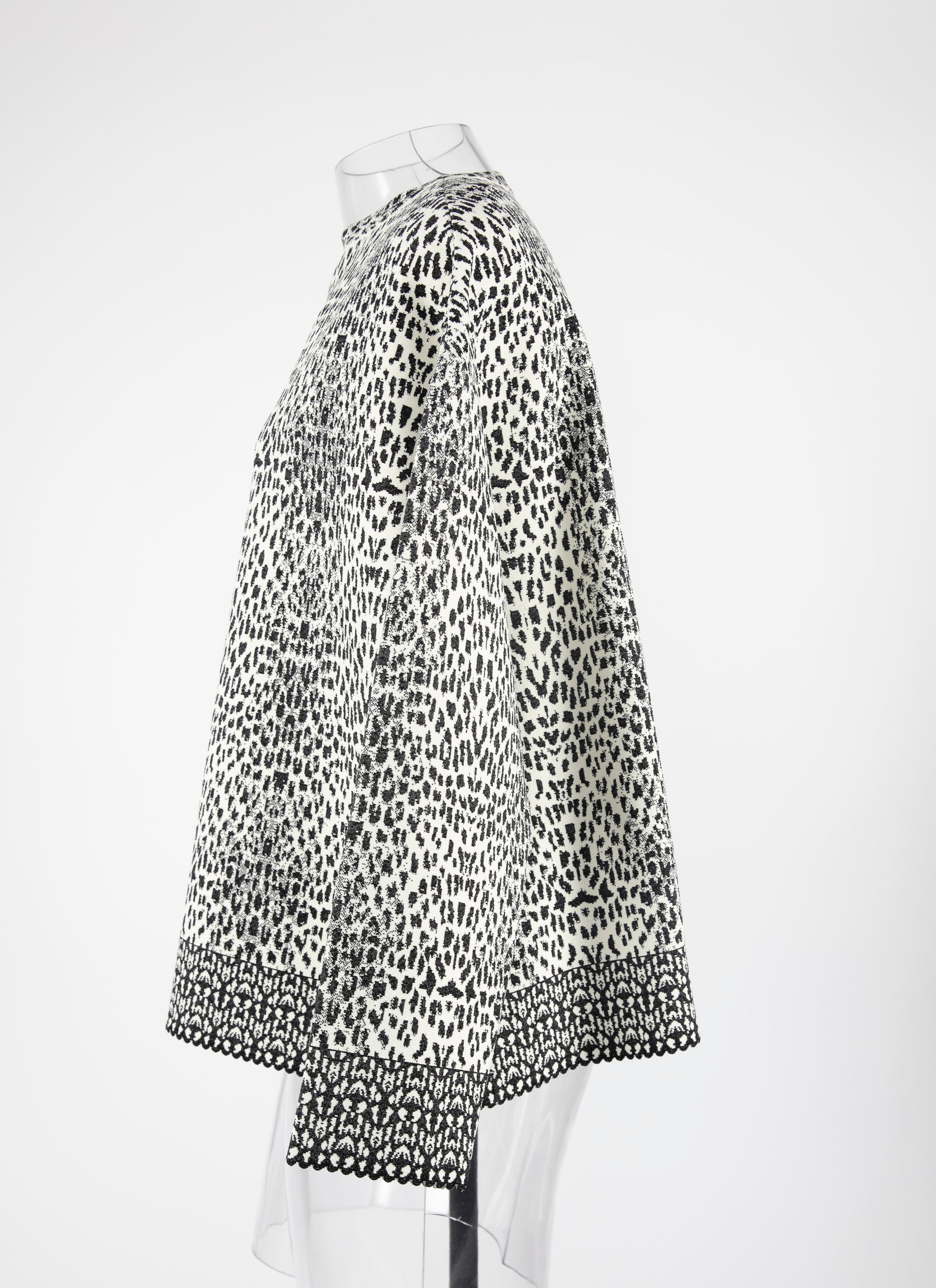 Pull à imprimé lynx en maille - Blanc & Noir