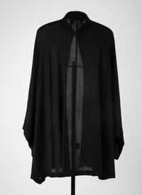 Wide cashmere shirt - Black