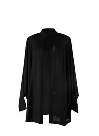 Wide cashmere shirt - Black