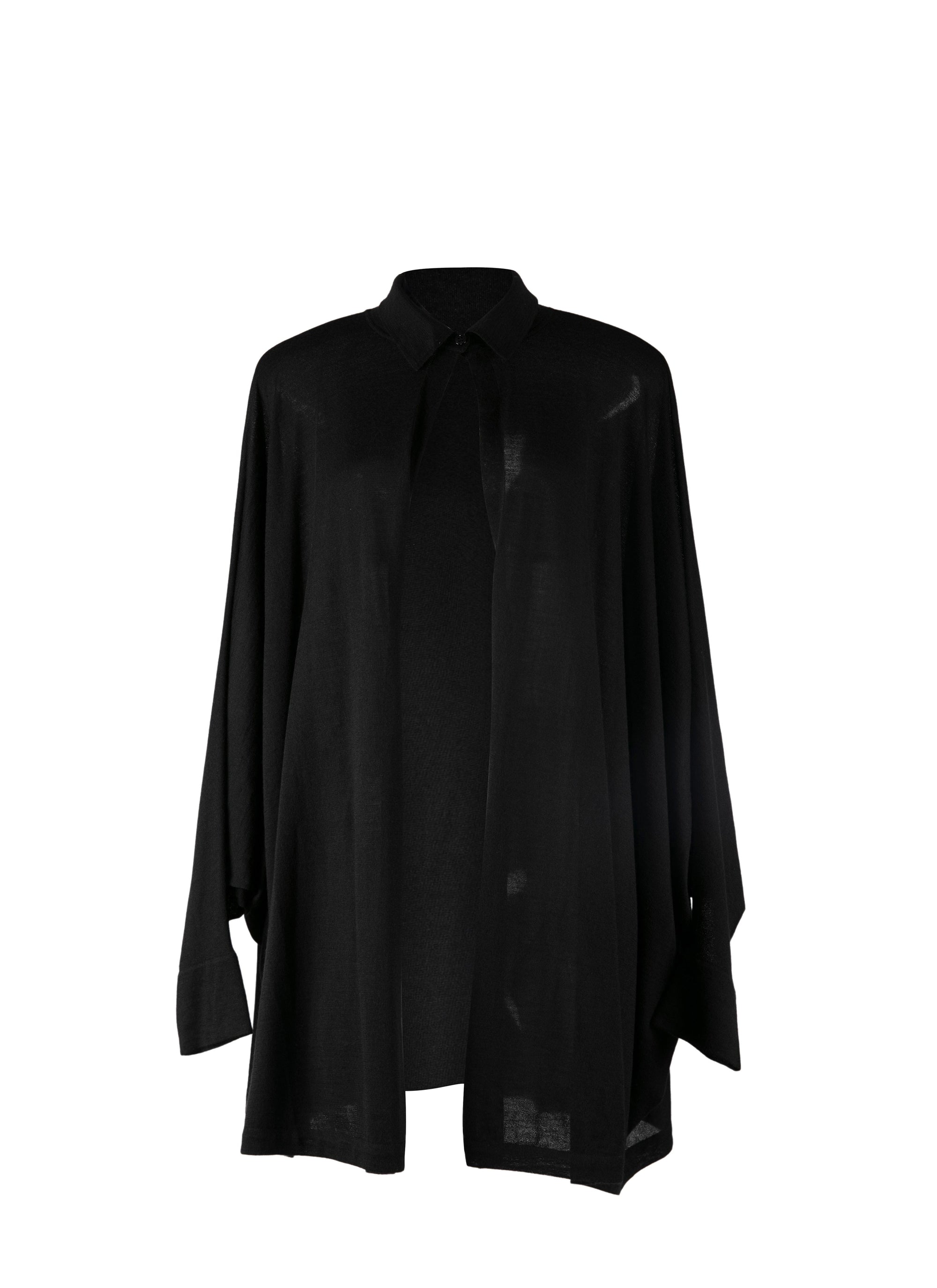 Wide cashmere shirt - Black
