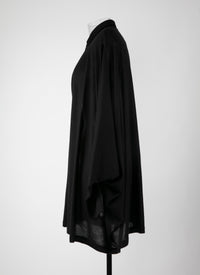 Wide cashmere shirt - Black