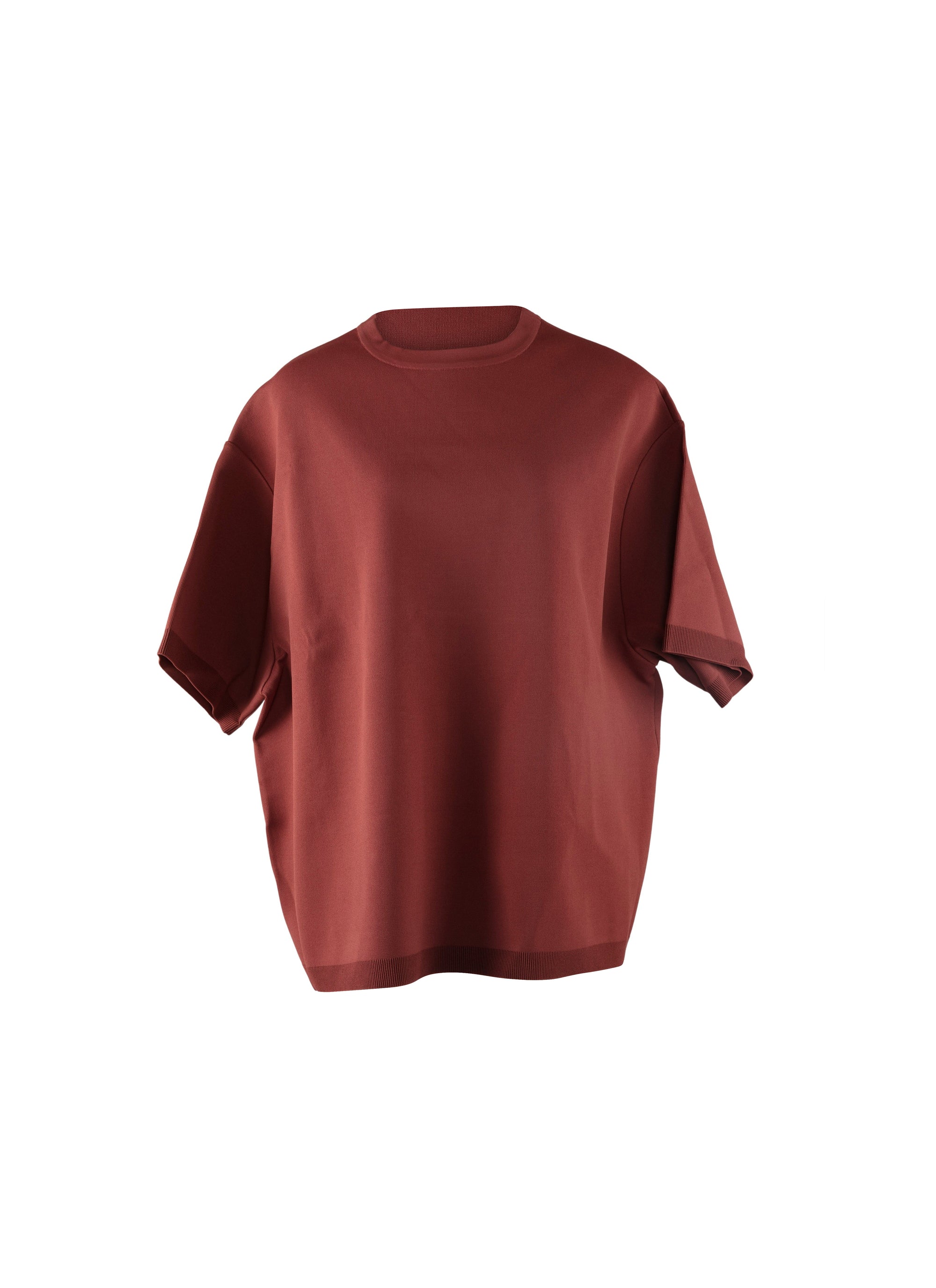 Pull à manches courtes en maille - Grenat