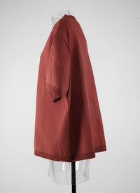 Pull à manches courtes en maille - Grenat
