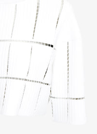 Knit and raffia jumper - White