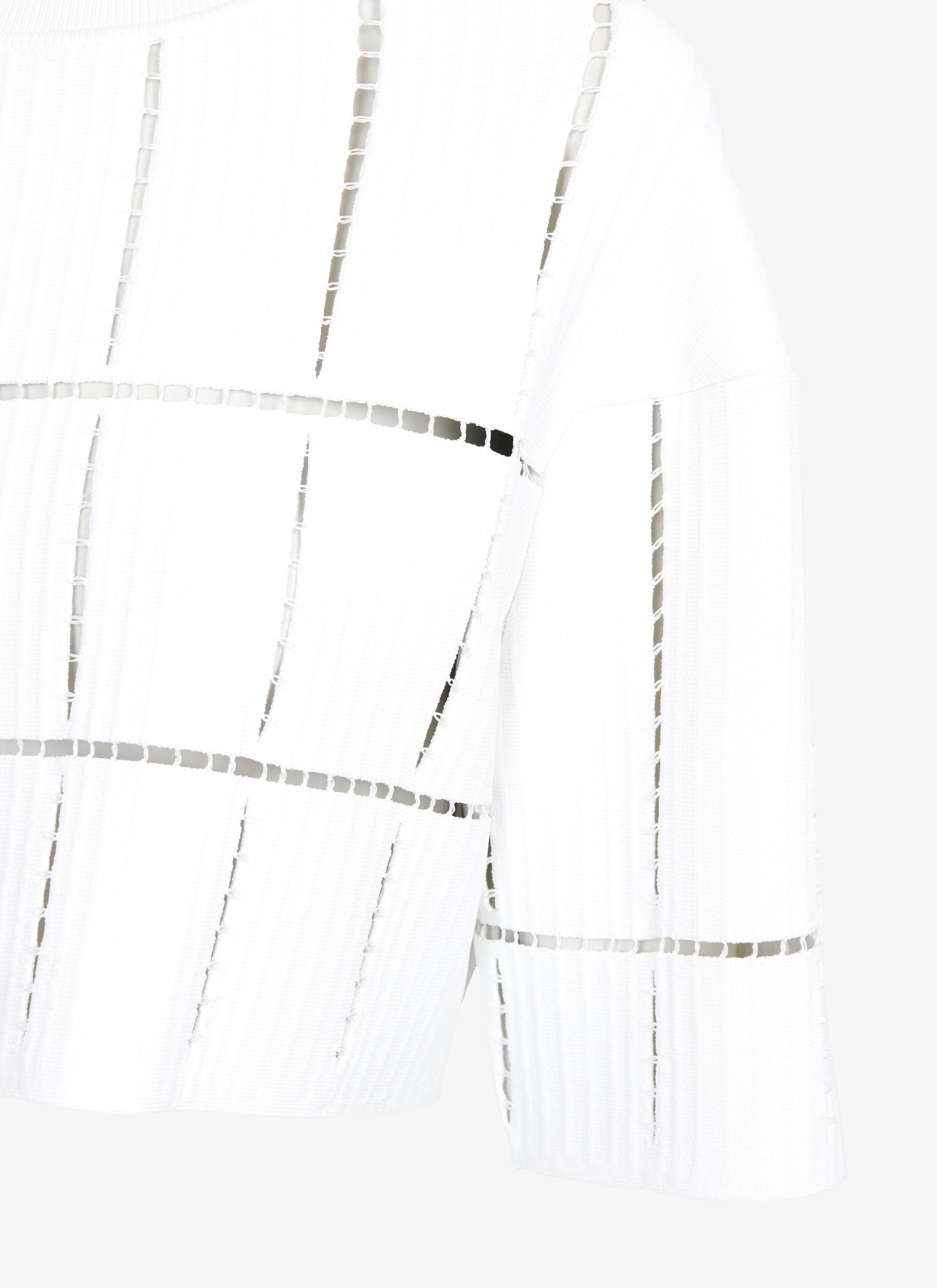 Knit and raffia jumper - White