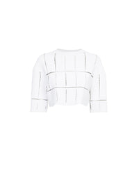 Knit and raffia jumper - White