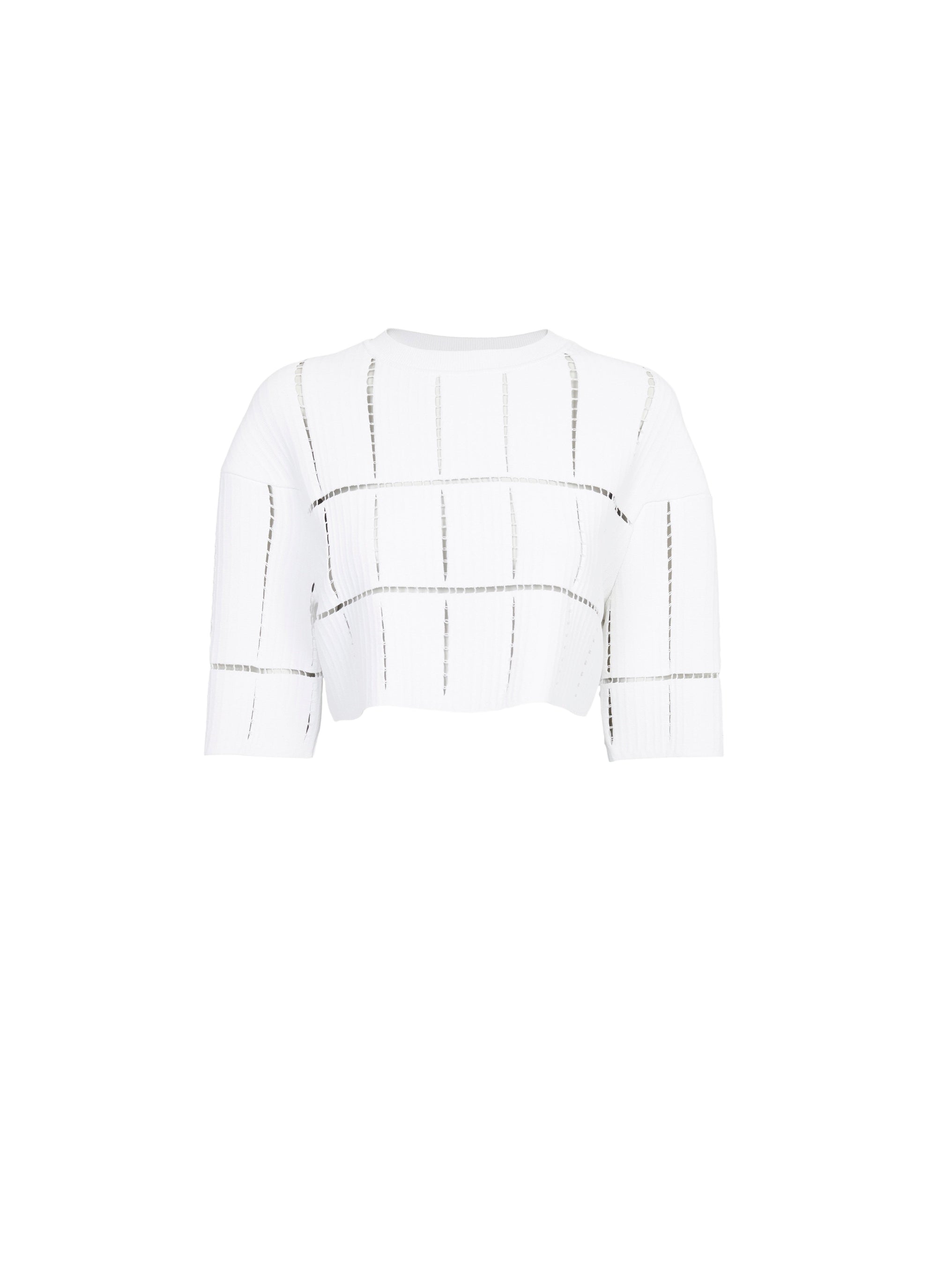Knit and raffia jumper - White