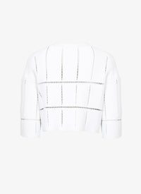 Knit and raffia jumper - White