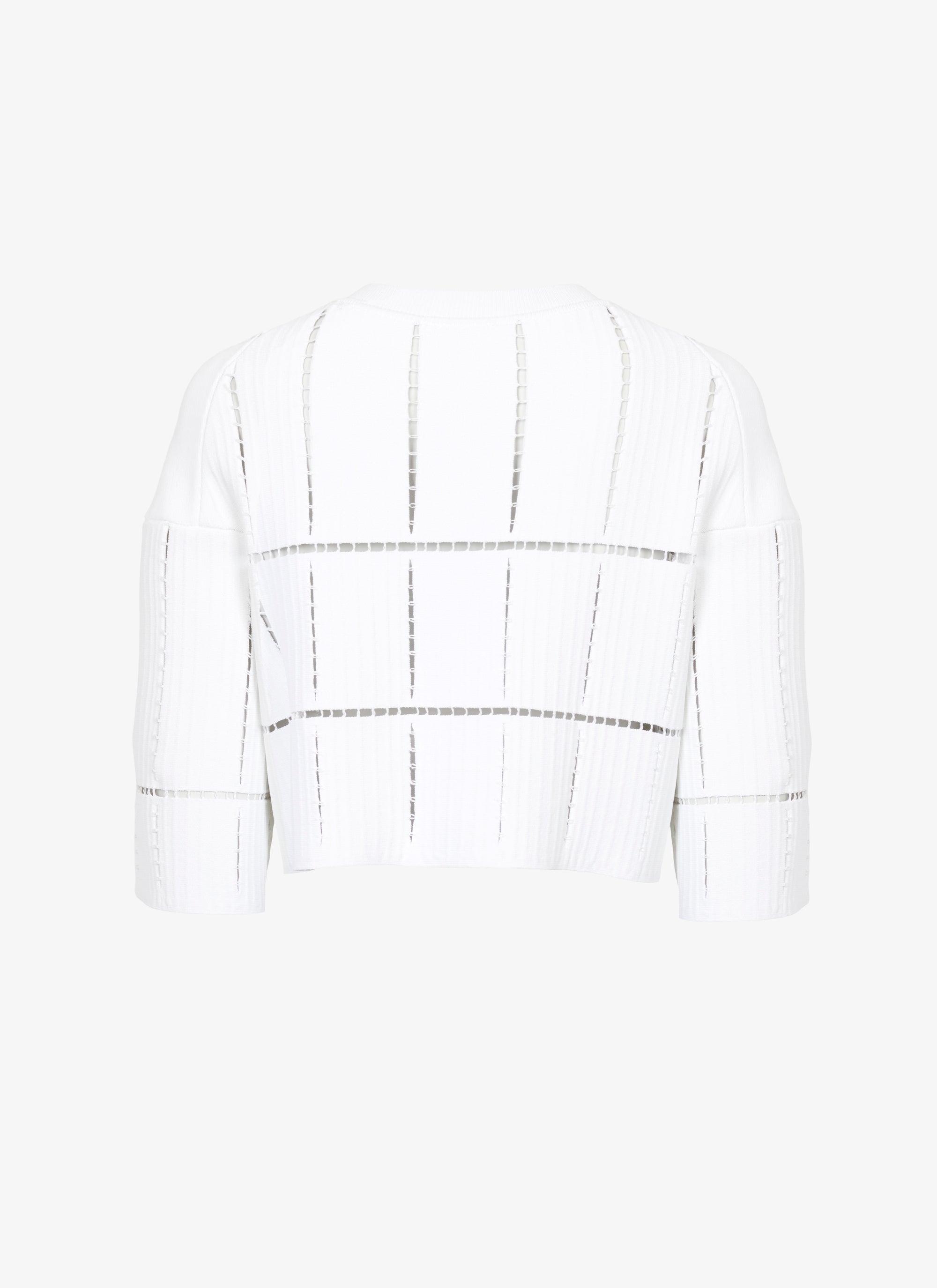 Knit and raffia jumper - White