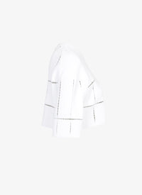 Knit and raffia jumper - White