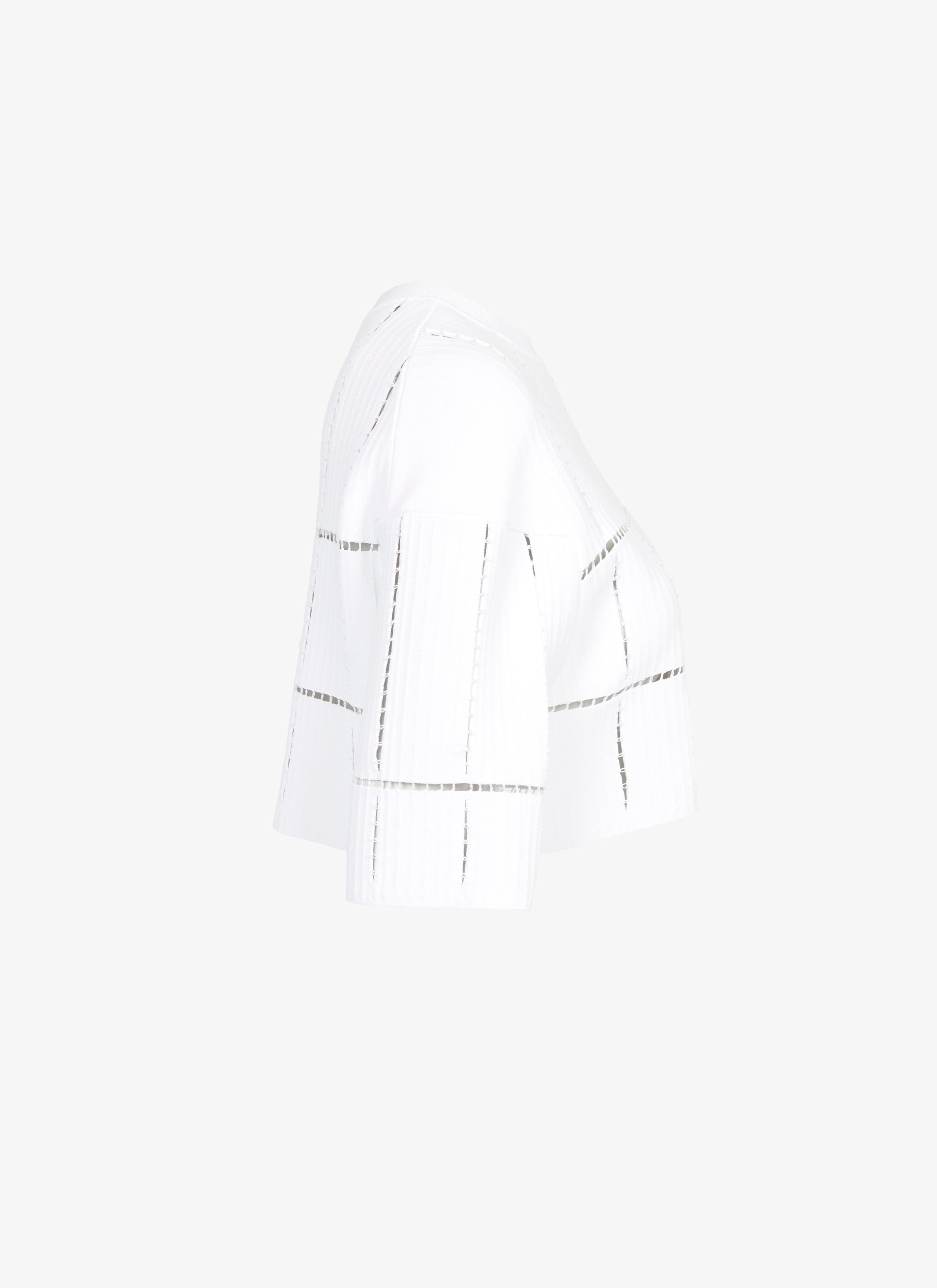 Knit and raffia jumper - White