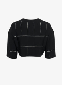Knit and raffia jumper - Black