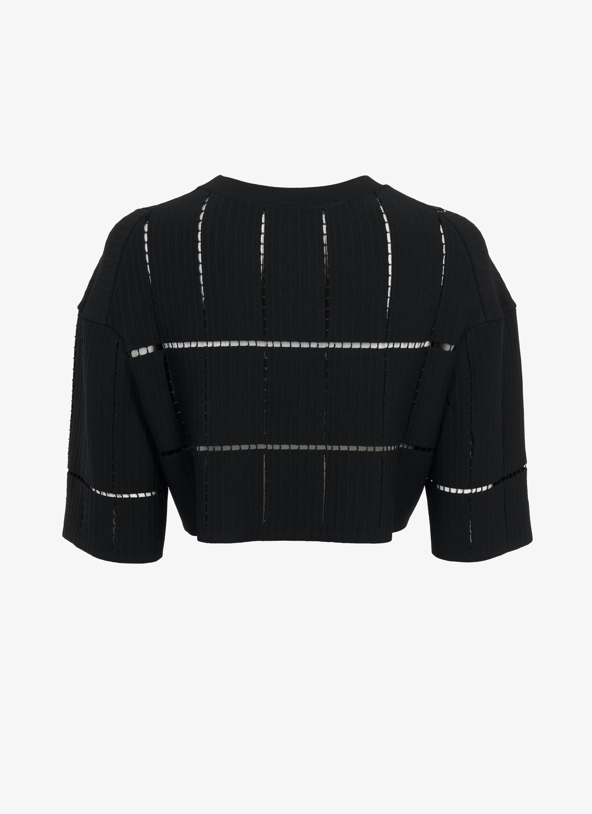 Knit and raffia jumper - Black