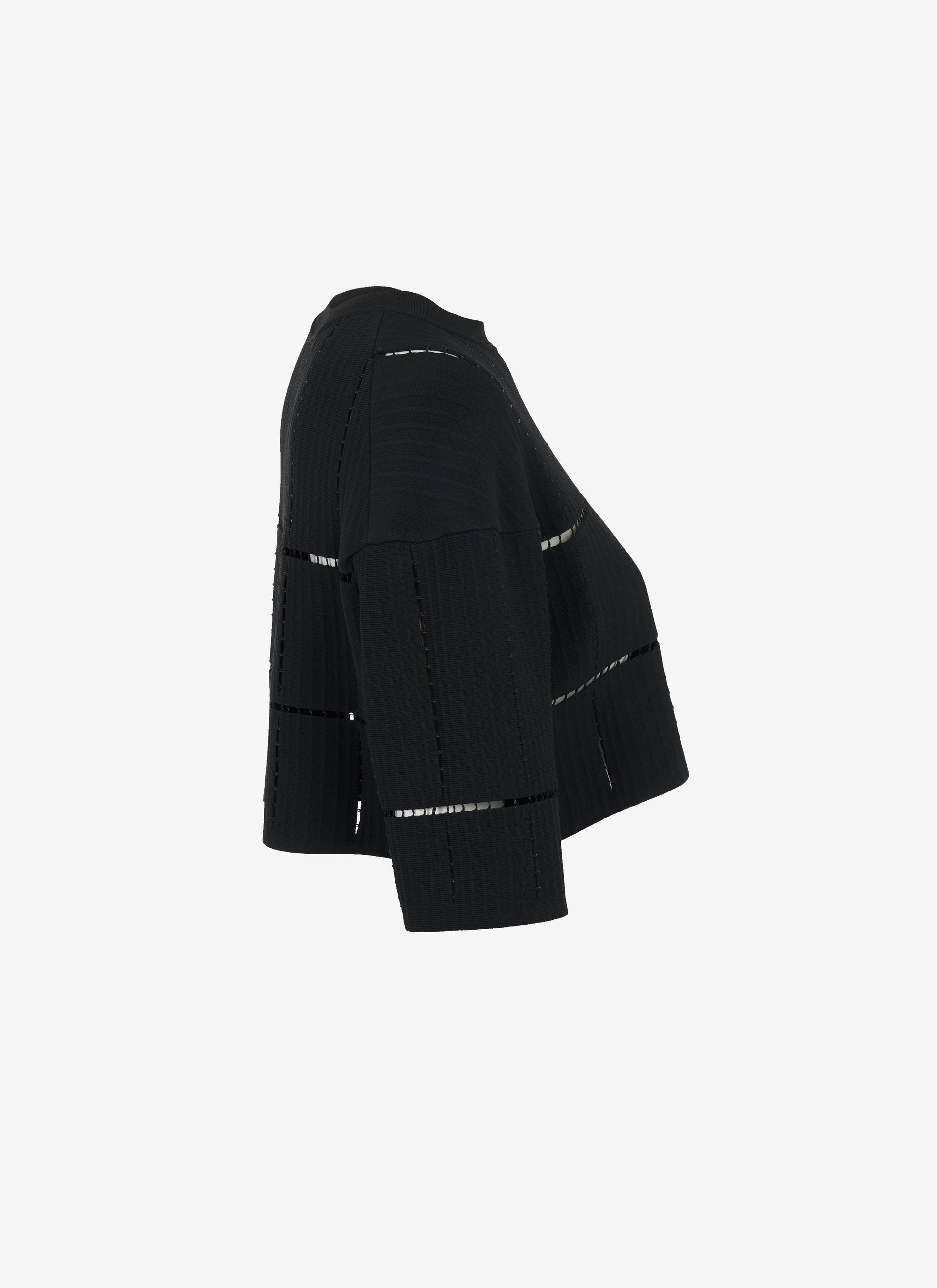 Knit and raffia jumper - Black