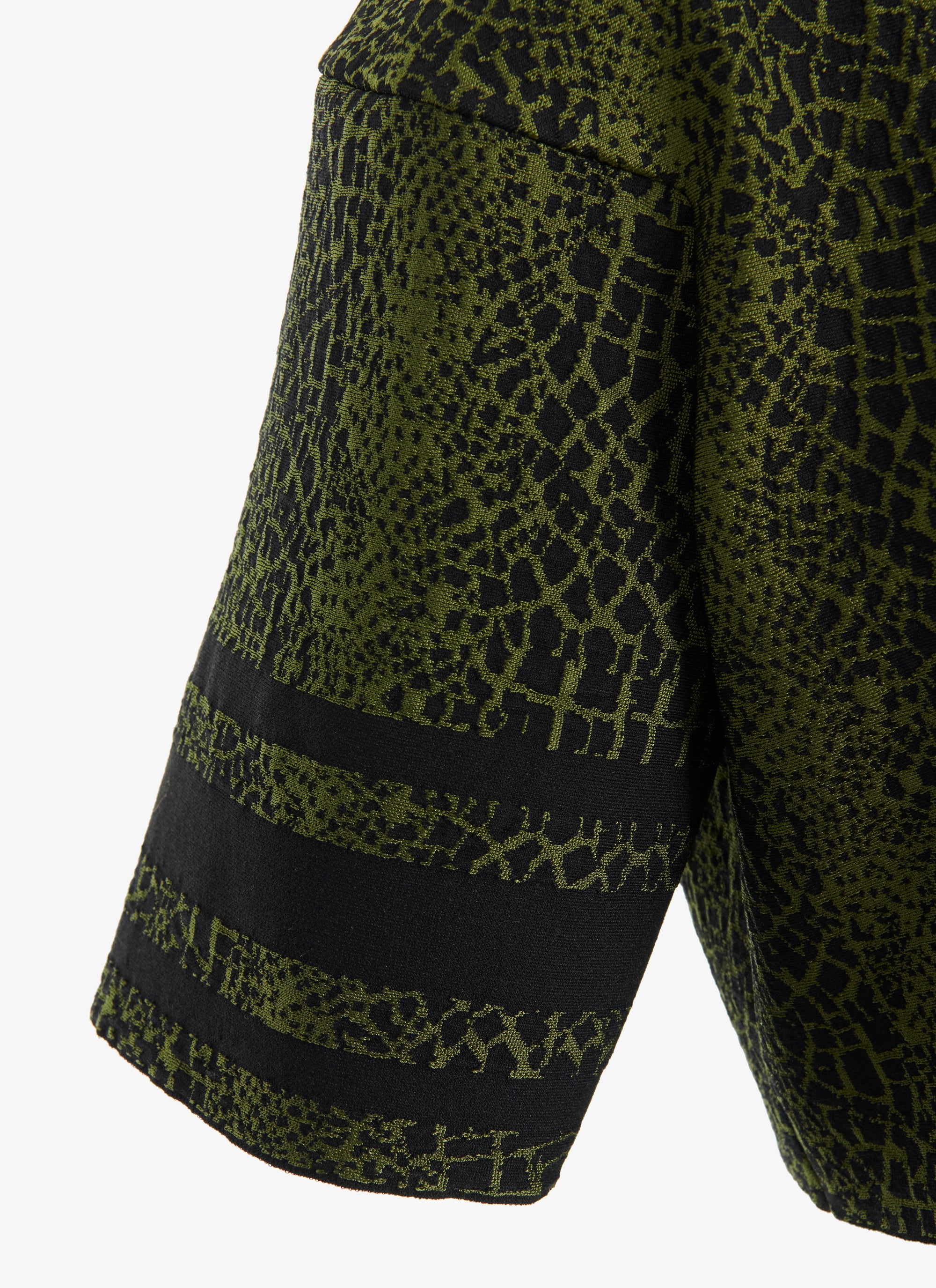 Pull court en maille jacquard animalier - Noir & Vert