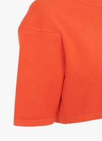 Pull court en maille - Orange