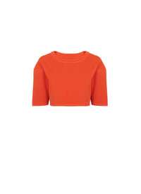 Pull court en maille - Orange