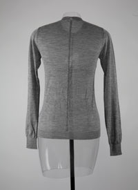 Pull à manches longues à col ras du cou en cachemire - Gris Chine
