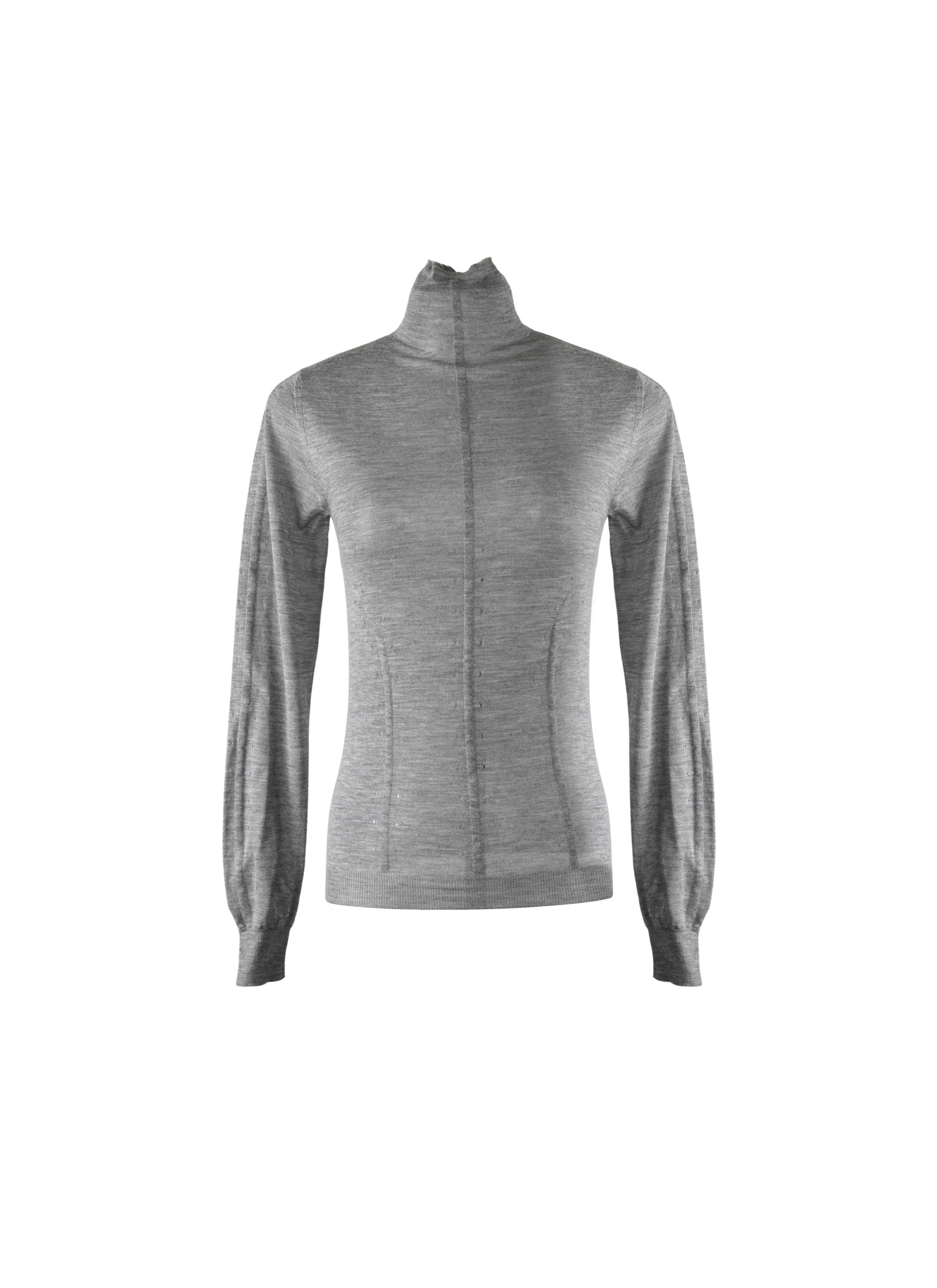 Cashmere long sleeve turtleneck jumper - China Grey