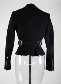 Blouson motard en drap de laine - Nuit