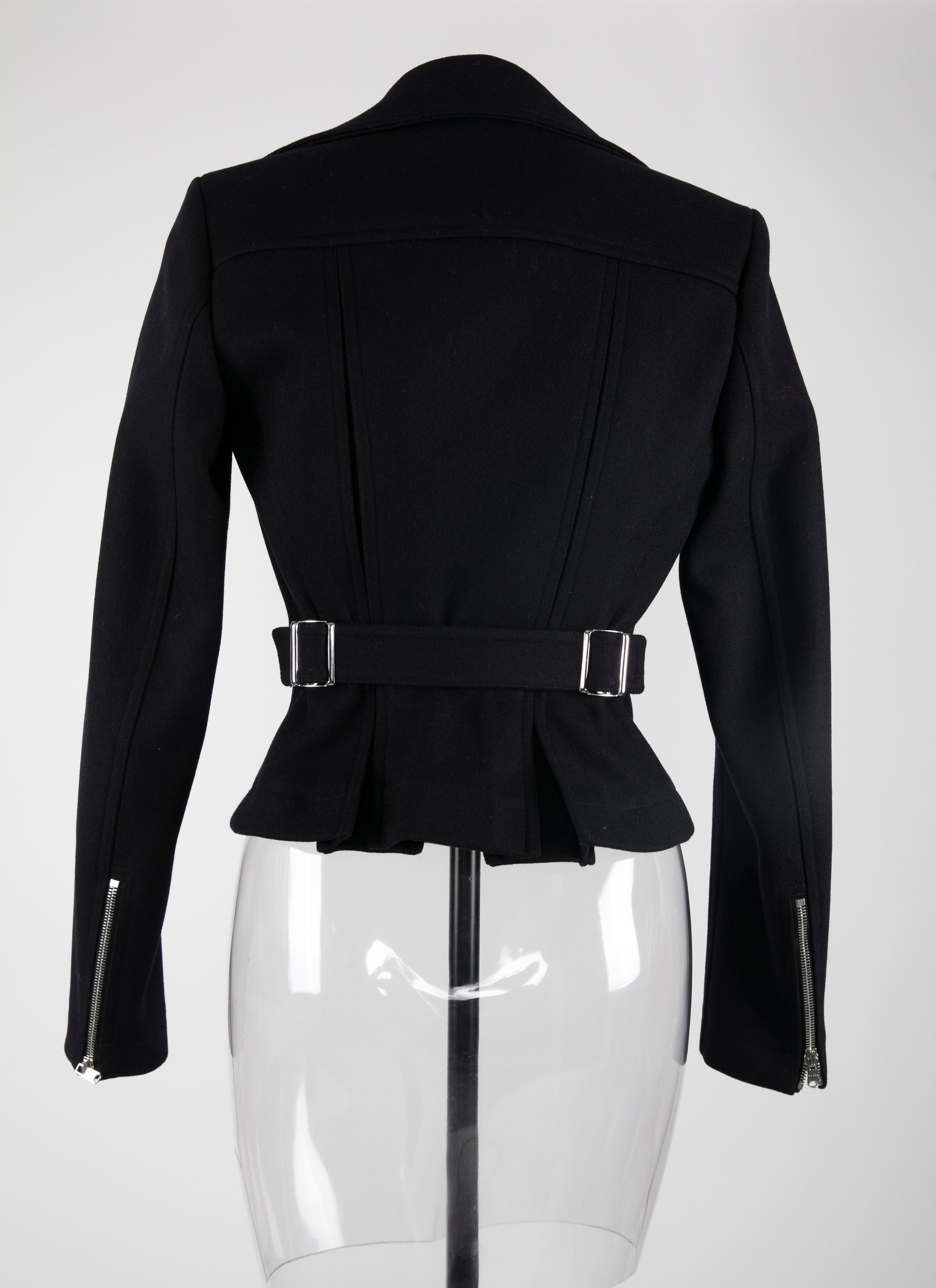 Blouson motard en drap de laine - Nuit