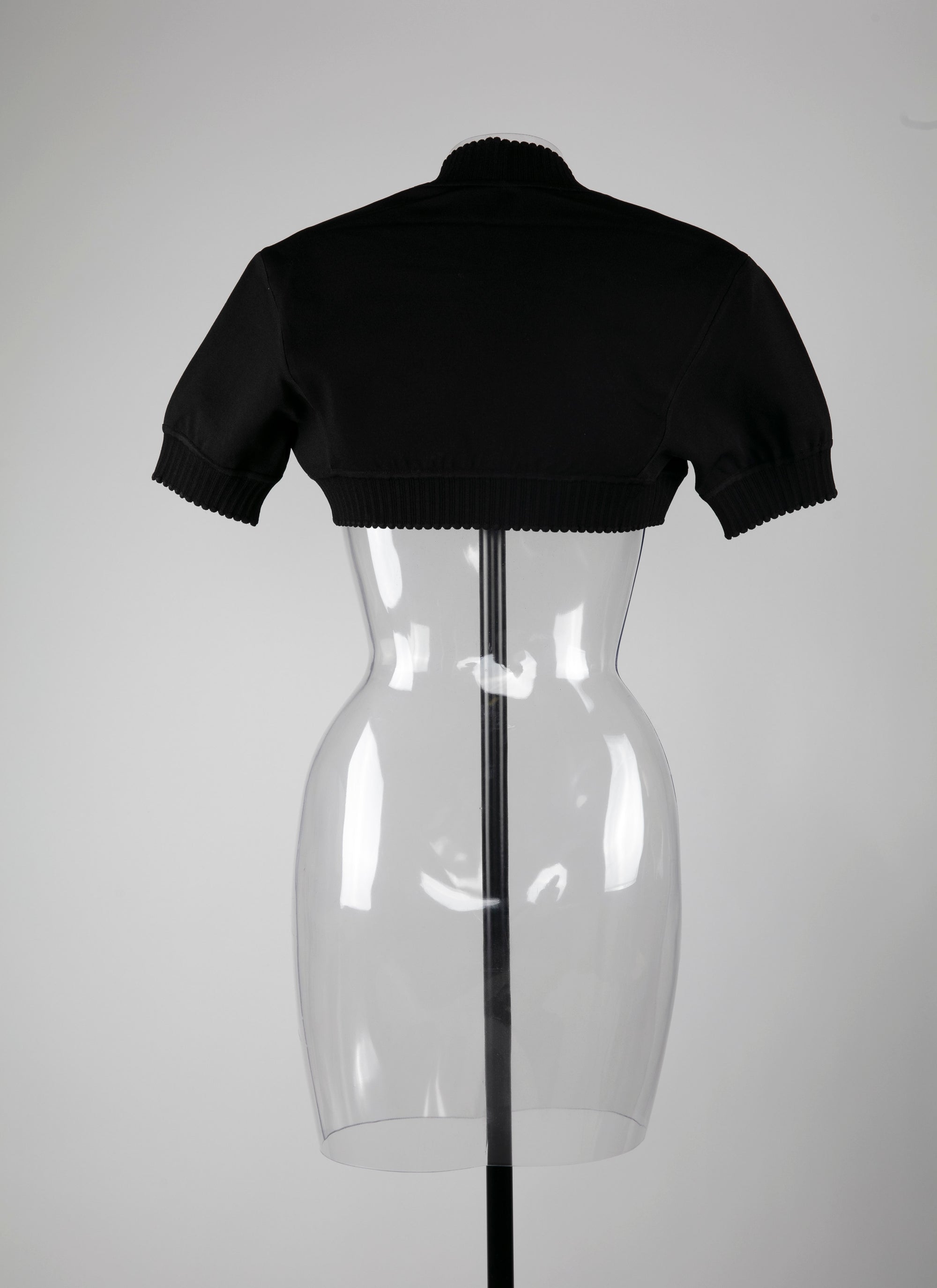Bolero à manches courtes en maille - Noir