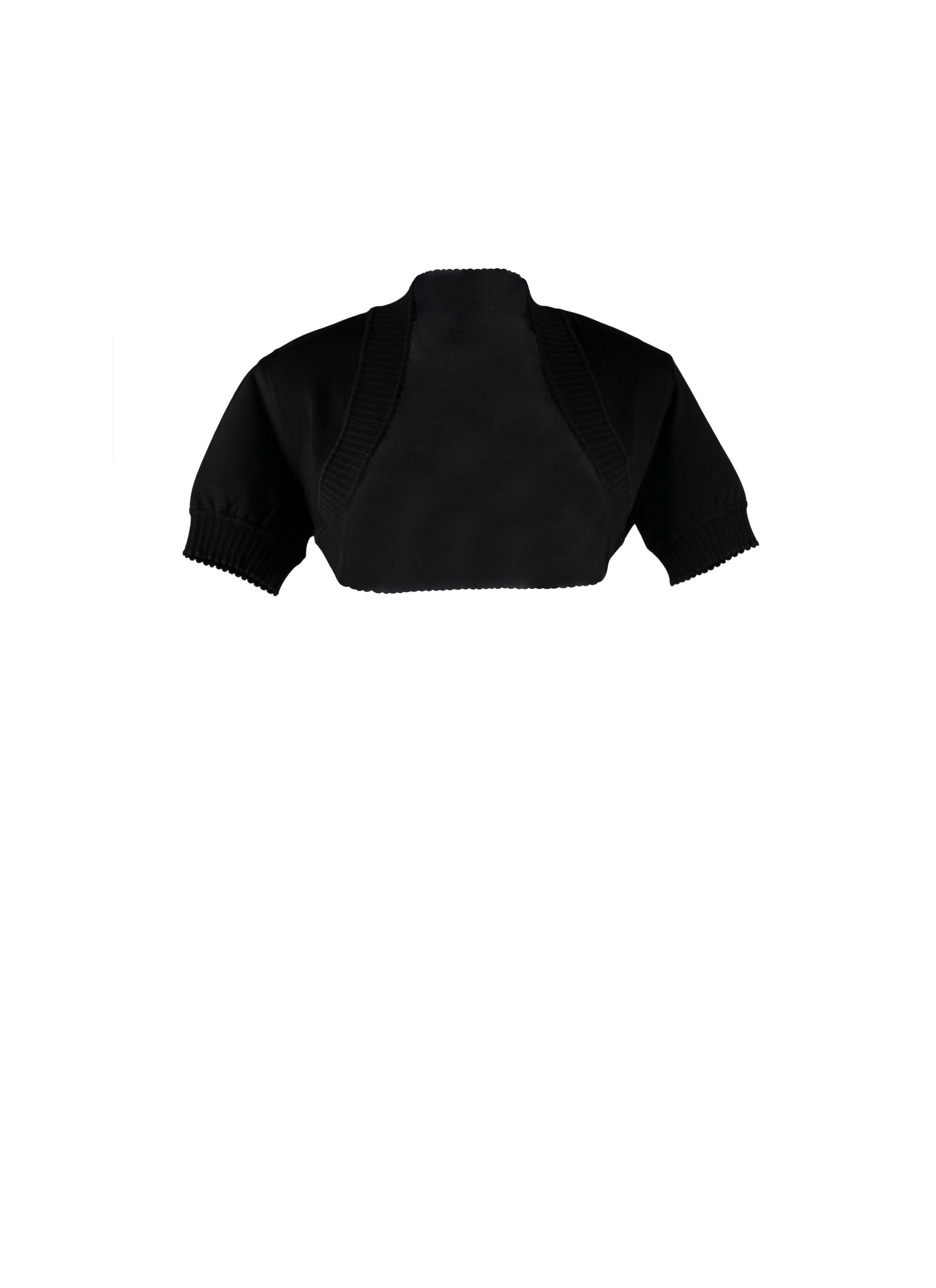 Bolero à manches courtes en maille - Noir