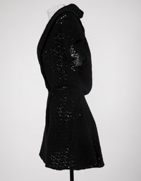 Veste sans manches à dentelles en laine - Noir