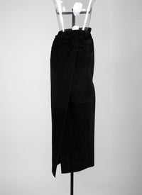 Jupe édition 1984 en cuir suede - Noir