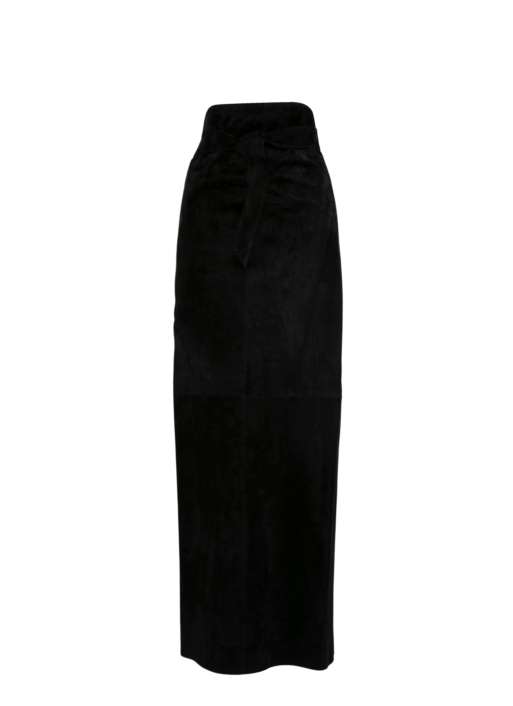 Jupe édition 1984 en cuir suede - Noir