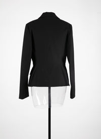 Buttoned canvas jacket - Black