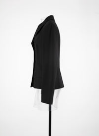 Buttoned canvas jacket - Black