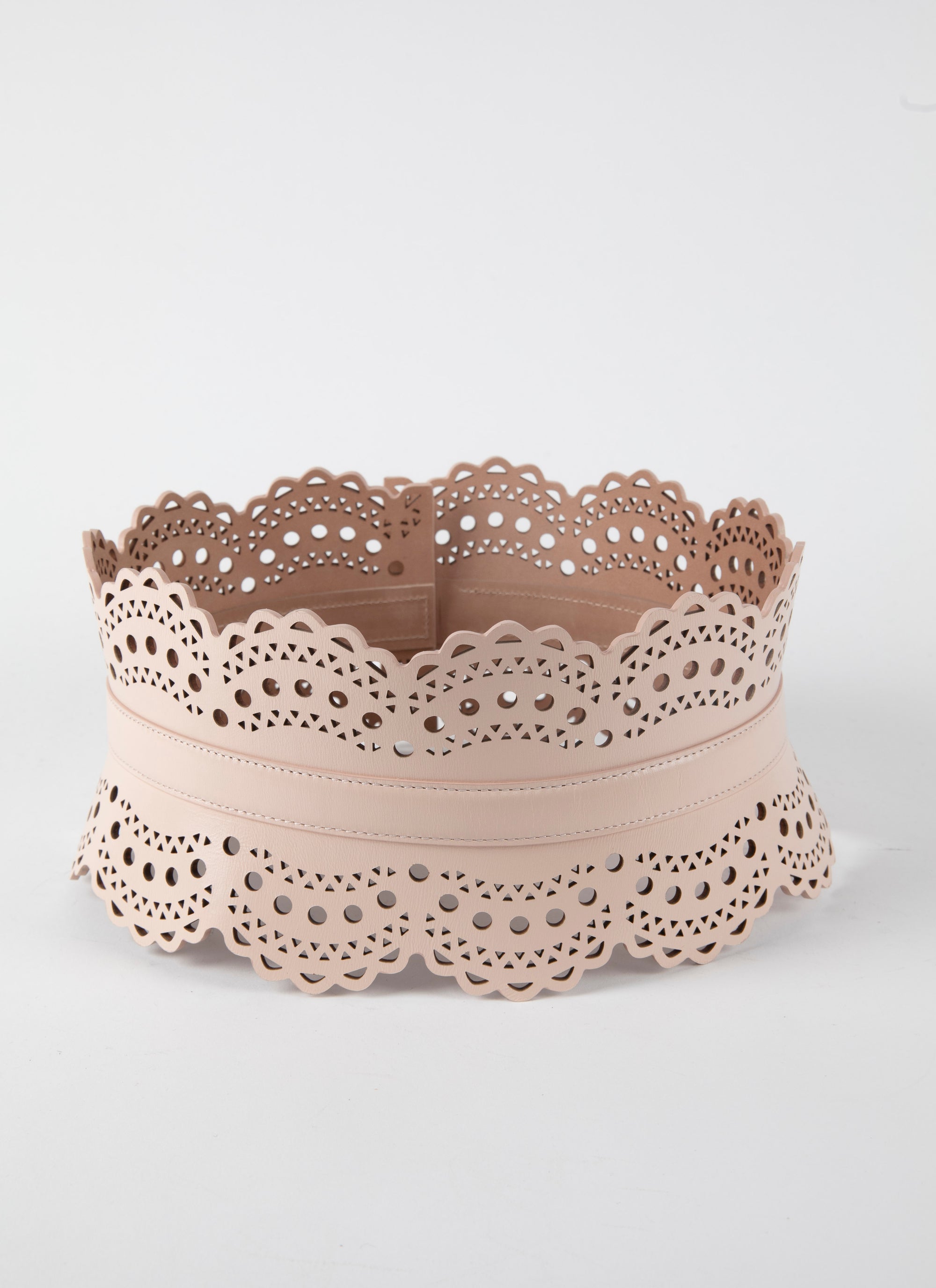Ceinture corset ajourée en cuir - Galet