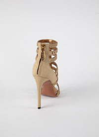 Sandales à talons à brides - Cristal & Or
