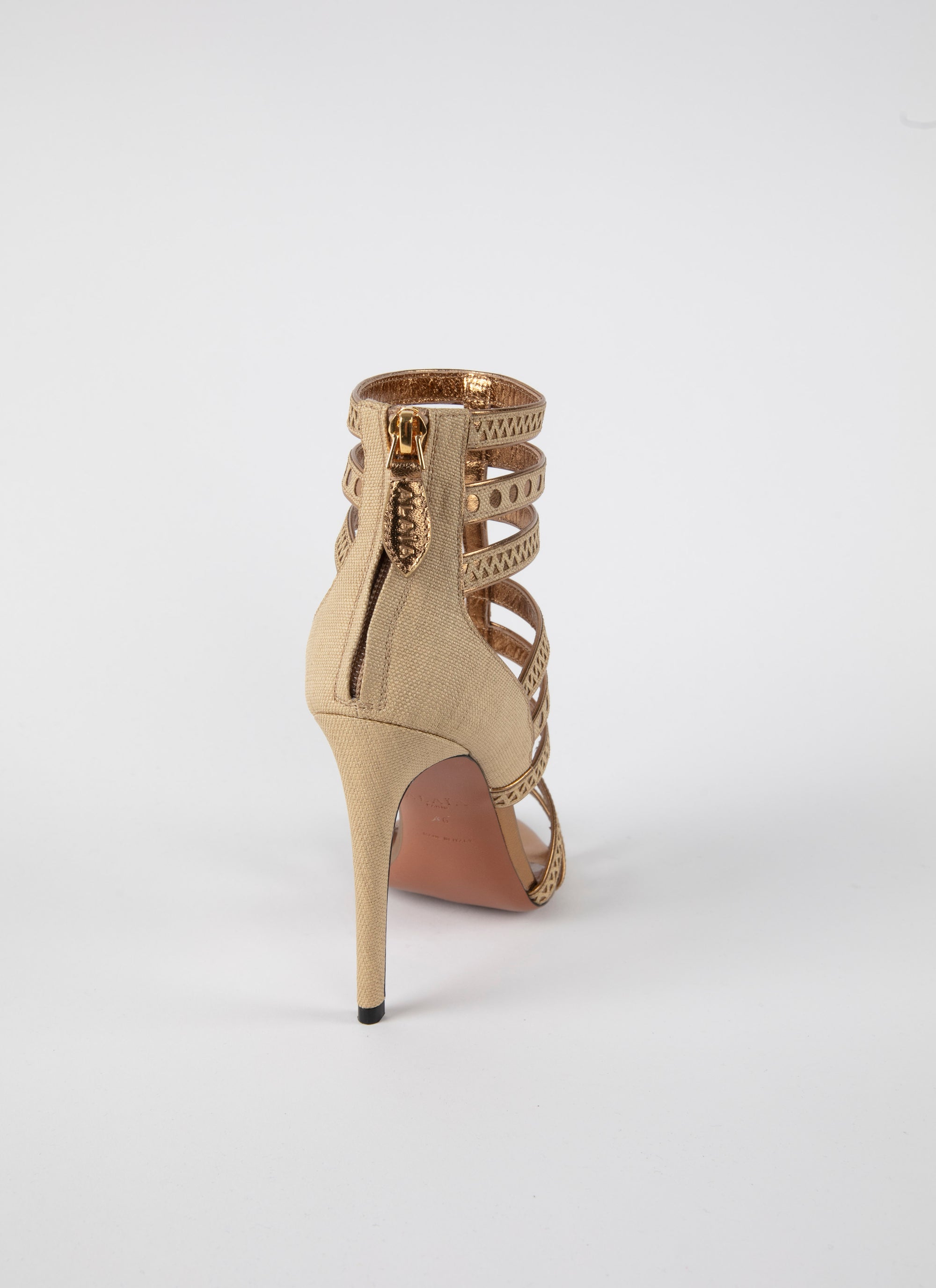 Sandales à talons à brides - Cristal & Or