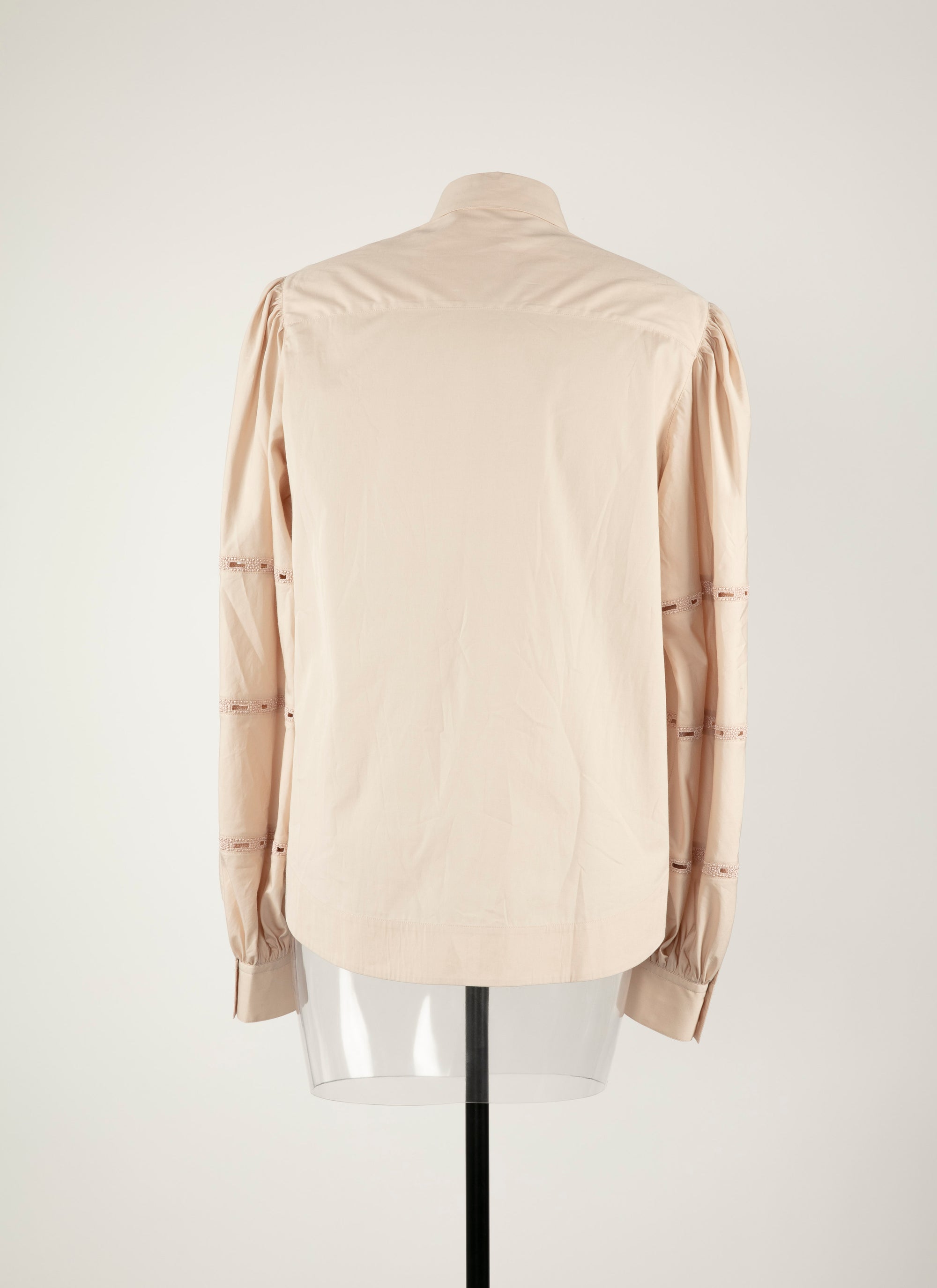 Openwork puff sleeve shirt - Vanilla