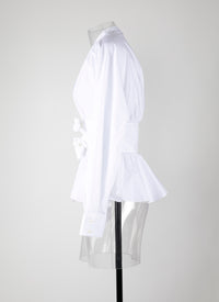 Chemise corset noué - Blanc