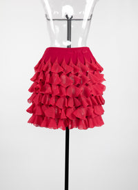 Silk habanera short skirt - Petunia