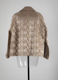 Manteau caban brodé - Beige